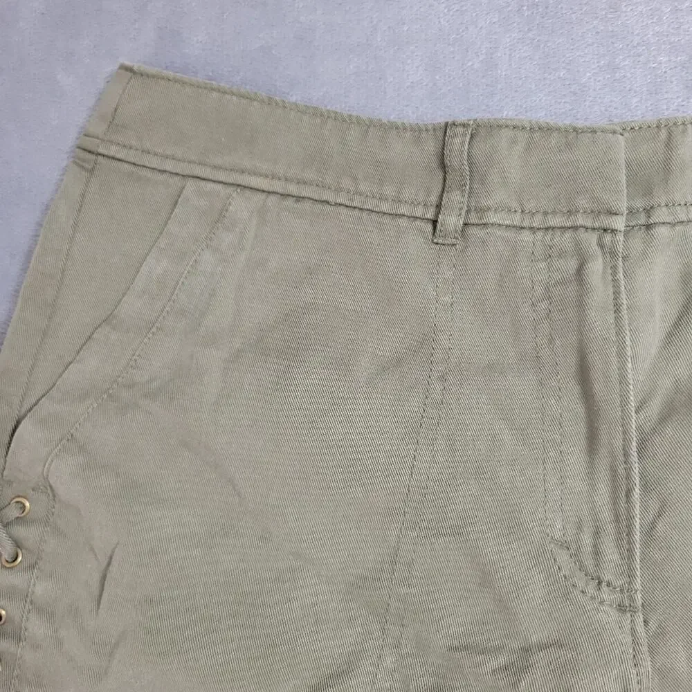WHITE HOUSE BLACK MARKET SHORTS Women 8 GREEN LYOCELL POCKET CASUAL WEAR WHBM 5